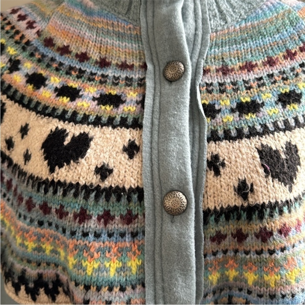 Free People Blue Fair Isle Zip-Up Cardigan Jacket - Picture 11 of 13